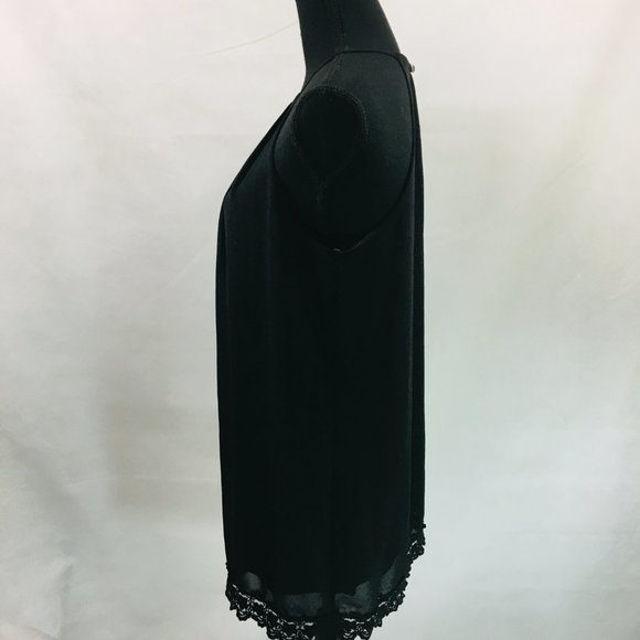 women's monteau BLACK DRESS tunic lace hem size M - Picture 6 of 11